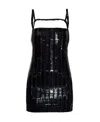Attico Rue Open-back Embellished Jersey Mini Dress In Black