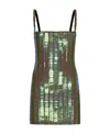 Attico Rue Sequin-embellishment Mini Dress In Brown