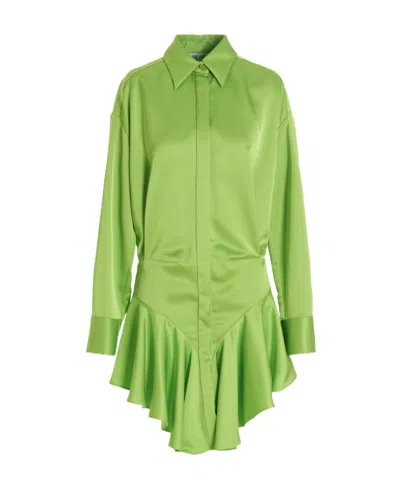 Attico Shirt Dress In Green