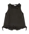 Attico Fleece Tank Top With Drawstring And Knot In Black
