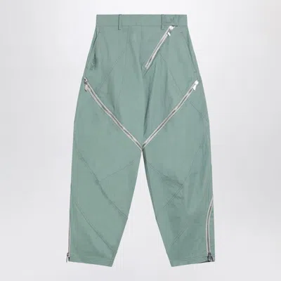 ATTICO THE ATTICO  SAGE GREEN TROUSERS WITH ZIP