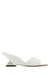 Attico White Leather Cheope Mules In White