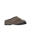 Attico 'square Toe Suede Finish Flat Sole Loafers' In Beige
