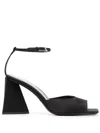Attico The  Woman Sandals Black Size 9 Textile Fibers In Black