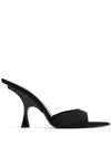 Attico Pointed High-heeled Sandals In Black