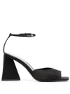 Attico The  Woman Sandals Black Size 9 Textile Fibers