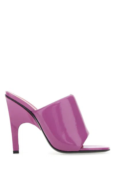 Attico Patent Leather Rem Mules With Heel 10,5cm In Pink