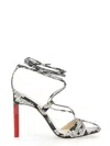 Attico Adele Snakeskin-print Sandals In Black And White Leather Woman In Multicolour