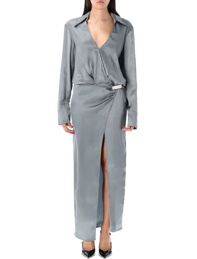 ATTICO THE ATTICO SATIN LONG DRESS