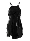 Attico Sequinned Short Dress In Black