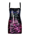 Attico Sequin-embellished Mini Dress In Black