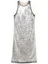 Attico Sequin-embellished Mini Dress In Silver