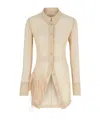 Attico The  Sequin Embellished Shirt In Nude