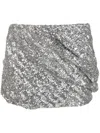 Attico Silver Mini Skirt In Silver