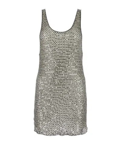 ATTICO THE ATTICO SEQUIN SLEEVELESS MINI DRESS