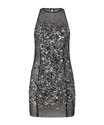 Attico Sequined Mesh Mini Dress In Multi