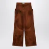 Attico Oversized Shaded Wide Jeans In Brown