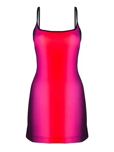Attico Shaded Print Mini Dress In Pink