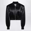 Attico The  Shiny Cropped Bomber In Black