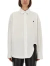Attico White Logo Cotton Shirt In White