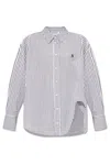 Attico Striped Cotton Shirt With Long Sleeves In White