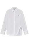 Attico Oversized Cotton Shirt Long Sleeves Collar In White