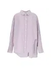 Attico Asymmetrical Strip Shirt In Pink