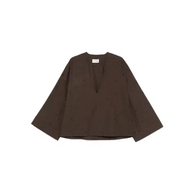 Attico Long Sleeve Top In Brown