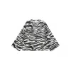 Attico Zebra Print V-neck Long Sleeves Top