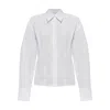 Attico Fitted Waistline Poplin Shirt In White