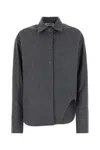 Attico Dark Grey Wool Blend Eliza Shirt In Grey