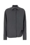 Attico Dark Grey Wool Blend Eliza Shirt In Grey