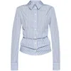 Attico Striped Long-sleeved Shirt In Multicolor