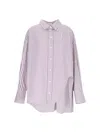 Attico Asymmetrical Strip Shirt In Pink