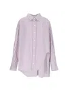 Attico Asymmetrical Strip Shirt In Pink