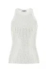 Attico Top With Crystals In White