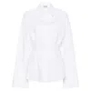 Attico Cotton Shirt Collared Neck Fitted Waist Long Sleeves In White