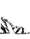 Attico Devon Zebra Print Mules In 020