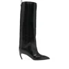 Attico Leather High Shaft Ankle Boots With Pointed Toe