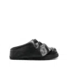 Attico Square Toe Muller Shoes In Black