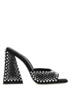 Attico Devon Embellished Satin Mules In Black