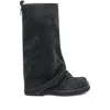 Attico Slouch Suede Knee-high Boots In Gray