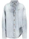 Attico "diana'' Sky Blue Shirt Jacket In Blue