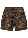 Attico Dark Green And Dark Brown Short Pant