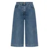 Attico Belt Loop Denim Shorts In Blue