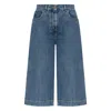 Attico Belt Loop Denim Shorts In Blue