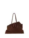 Attico Geometric Leather Shoulder Bag In Brown