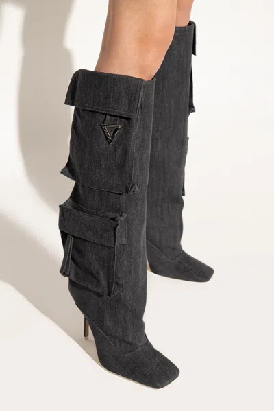 Attico The  ‘sienna' Heeled Ankle Boots In Navy Blue