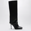 Attico Sienna 105 Knee-high Boots In Calf Leather In Black