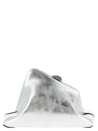 Attico The  Silver Calfskin Clutch Women's Bag